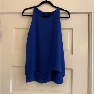 Cynthia Rowley Blue Double Layer Sleeveless Blouse